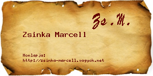 Zsinka Marcell névjegykártya